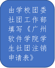 由非凡娱乐团委社团工作部填写《非凡娱乐学生社团注销申请表》